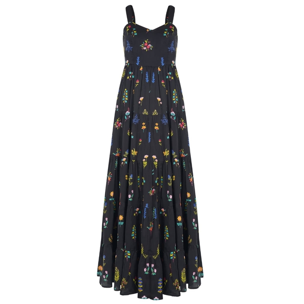 Em and Shi Midnight Botanica Tiered Dress
